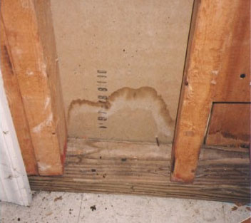 water stain inside wall